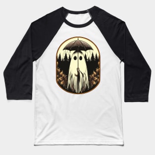 Vintage floral ghost halloween ghost in the forest gothic Baseball T-Shirt